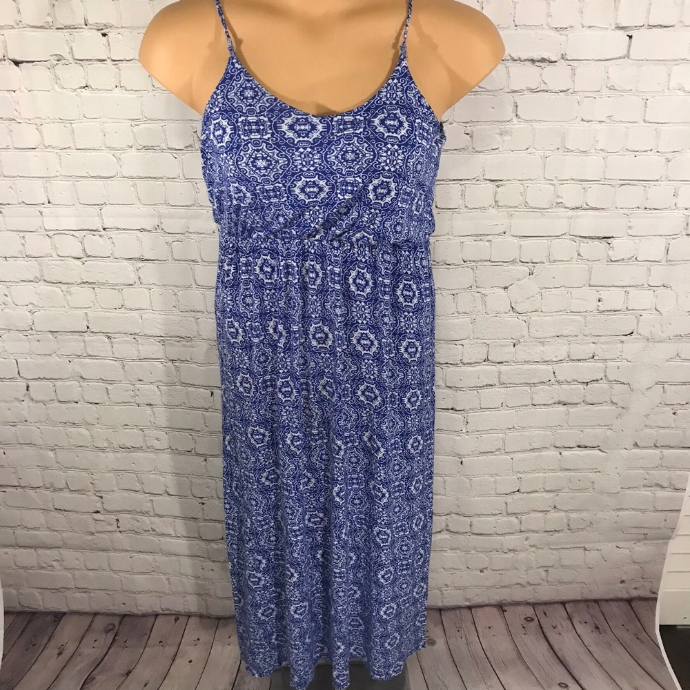 Lush Casual Maxi Dress Blue Cotton Stretch Size S - Picture 1 of 8